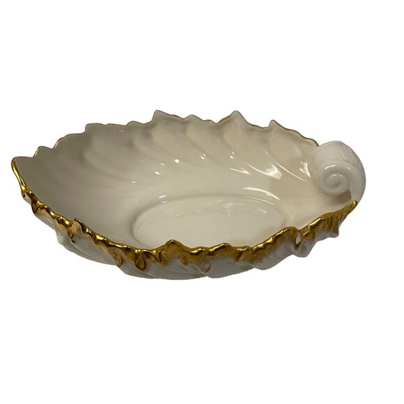 Lenox Shell Shaped Porcelain Dish With Gold Trim 95-86 - Picture 7 of 11